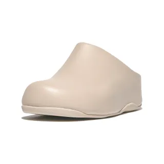 【FitFlop】SHUV LEATHER簡約造型木屐鞋-女(白石色)