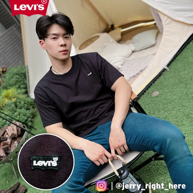 LEVIS 官方旗艦 男款 重磅短袖T恤 / 精工迷你立體膠印Logo / 220GSM厚棉 黑 人氣新品 A6382-0001