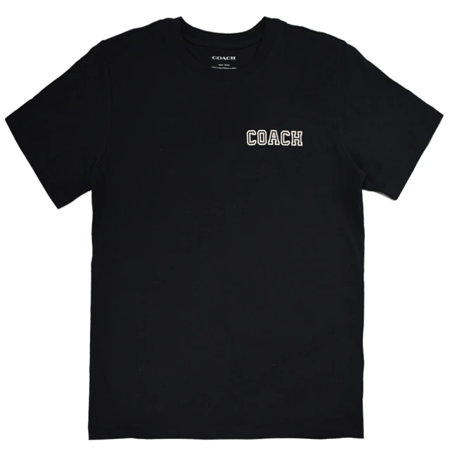 COACH 簡約品牌LOGO燙印棉質個性短T恤(海軍藍)