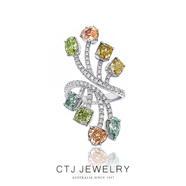 【CTJ】年貨節!4.80克拉 18K金 摩登彩鑽 天然鑽 鑽石戒指(鑽石閃耀時刻 只為摯愛的妳)