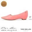 【TINO BELLINI 貝里尼】巴西進口牛皮尖楦內增高低跟鞋FSBT009(粉)