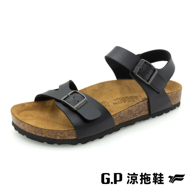 G.P 女款機能緩震雙帶拖鞋G9334W-黑桃色(SIZE: