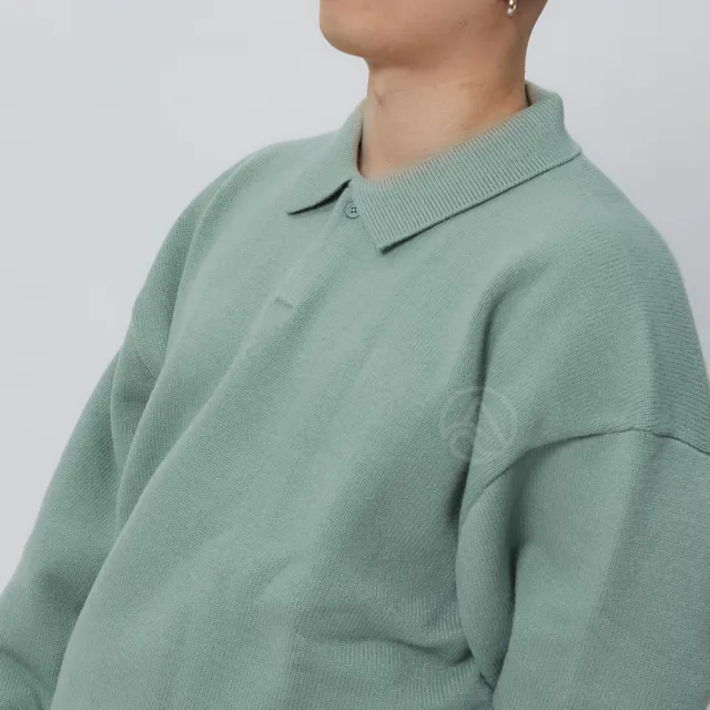 【Essentials】FOG Knit L/S Polo 男款 女款 藍綠色 長袖 上衣 192BT222181F