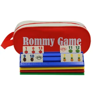 【漫格子】Rommy 數字遊戲 以色列麻將 袋裝大牌彩色牌架水果版2-4人(拉密 益智桌遊 麻將)