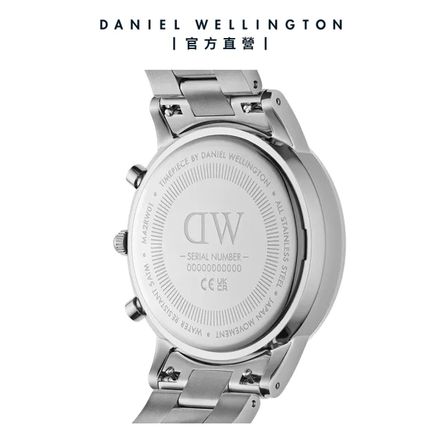 【Daniel Wellington】DW 手錶 Iconic Chronograph 42ｍｍ極地藍三眼精鋼錶藍錶盤(DW00100644)