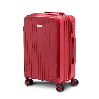 【ELLE】法式浮雕28吋特級極輕耐刮PP材質行李箱(胭脂紅 EL3128128)