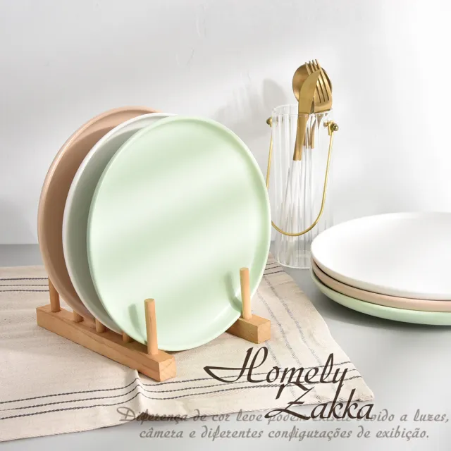【Homely Zakka】莫蘭迪啞光釉陶瓷餐盤碗餐具_圓盤2款一組_3色任選(湯盤 餐具 餐盤 盤子 碗盤)