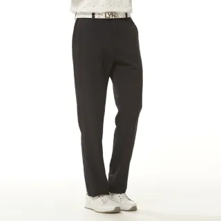 【Lynx Golf】男款彈性舒適MODAL材質百搭正式素面款式平面休閒長褲(藍黑色)