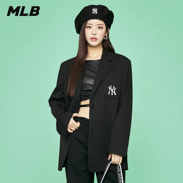 【MLB】女版西裝夾克外套 紐約洋基隊(3FJKB0231-50BKS)