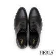 【HERLS】男鞋系列-全真皮橫飾沖孔紳士牛津鞋(黑色)