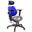【GXG 吉加吉】雙軸枕 中灰網座  4D平面摺疊扶手 雙背電腦椅(TW-2704 EA1H)