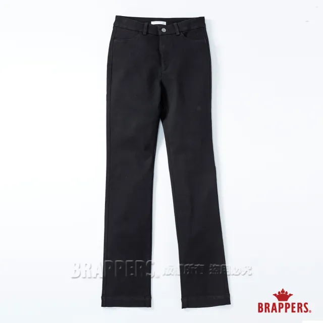 【BRAPPERS】女款 簡約素雅中腰彈性直筒褲(黑)