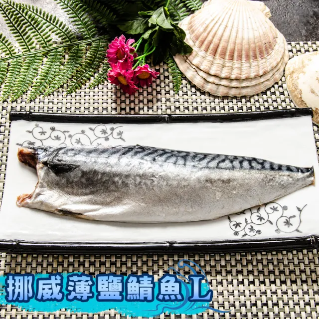 【鮮綠生活】超大尺寸超厚正挪威薄鹽鯖魚L(毛重200g-230g/片 共38片)