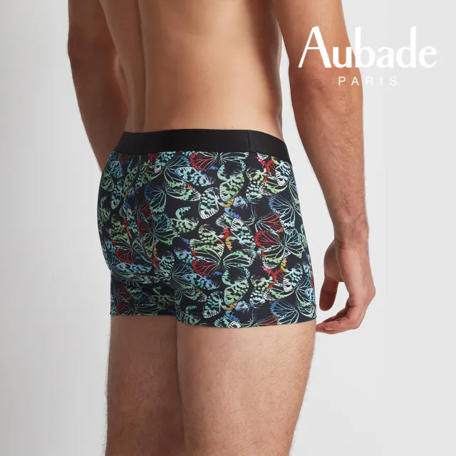 【Aubade】舒棉頂級莫代爾棉 彈性四角男褲 平口褲(蝴蝶-2312)