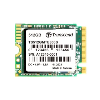 【Transcend 創見】MTE300S 512GB M.2 2230 PCIe Gen3x4 SSD固態硬碟(TS512GMTE300S 新舊包裝隨機出貨)