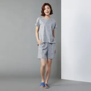 【YVONNE 以旺傢飾】熊大印花短褲-迷霧灰(LINE FRIENDS)