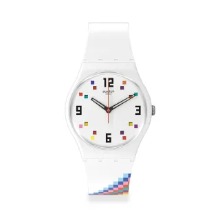 【SWATCH】Gent 原創系列手錶 MERRY-GO-ROUND SQUARES 男錶 女錶 瑞士錶 錶(34mm)