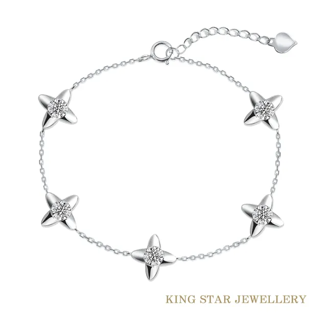【King Star】18K金十字鑽石手鍊(總視覺效果100分)