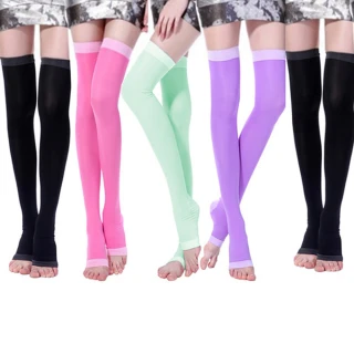 【黑魔法】睡眠塑腿襪 機能壓力襪 纖腿襪(5雙 顏色隨機)
