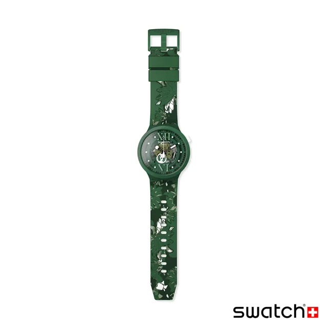 【SWATCH】BIG BOLD系列手錶 CAMOFLOWER GREEN 男錶 女錶 瑞士錶 錶(47mm)