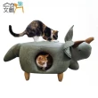 【文創集】大型貓抓皮革貓窩椅凳/休閒凳(二色可選)