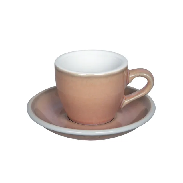 【LOVERAMICS 愛陶樂】蛋形系列職人色 - 濃縮咖啡杯盤組80ml(多色可選)