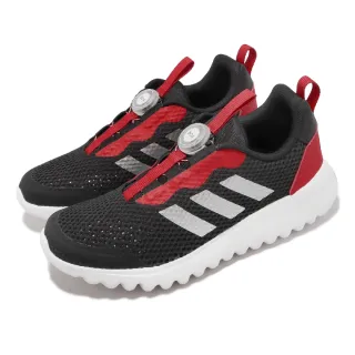 【adidas 愛迪達】童鞋 ActiveFlex BOA 3.0 K 中大童 小朋友 黑 紅 運動鞋 快速綁帶(HP2501)