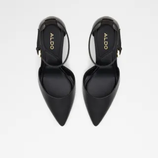 【ALDO】MILLGATE-經典繞帶厚跟尖頭鞋-女鞋(黑色)