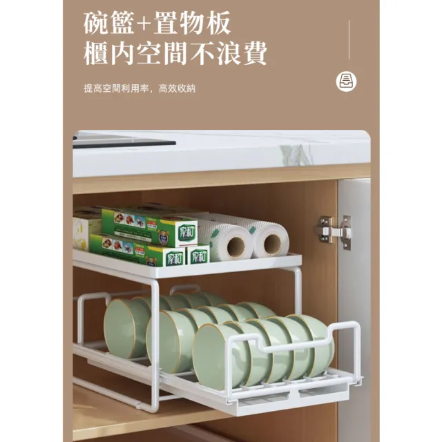 【慢慢家居】加大款-廚房可抽拉碗盤瀝水架下水槽收納架(3款任選/可疊加)