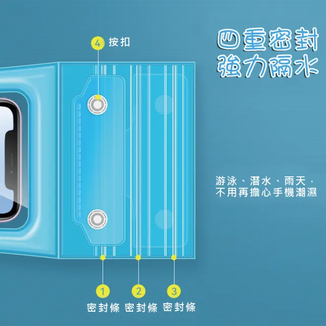 【HongXin】密封漂浮防水袋 防水手機套 氣墊手機袋 6吋防水手機袋(水中可觸控 附掛繩 手機防水套)