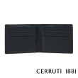 【Cerruti 1881】義大利頂級小牛皮6卡短夾皮夾 CEPU05544M(黑色 贈原廠送禮提袋)
