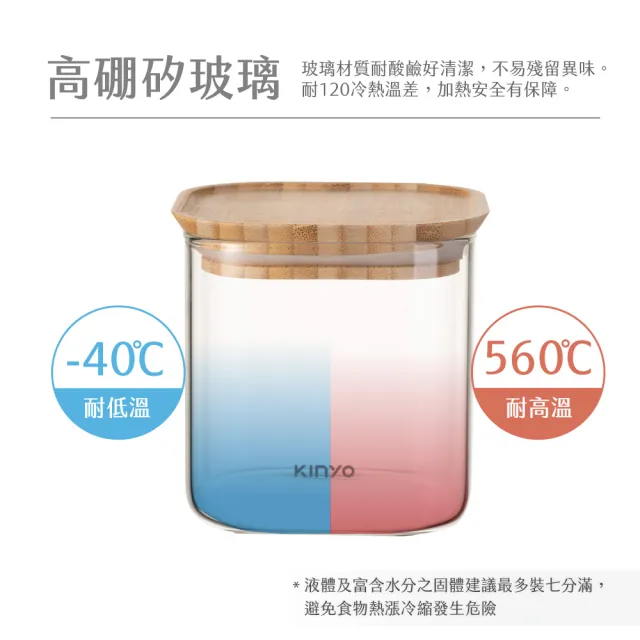 【KINYO】竹蓋耐熱玻璃儲物罐 1500ml(KSC-2150)