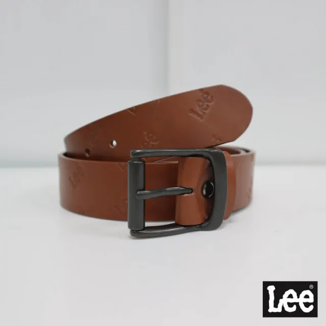 【Lee】男裝 皮帶 / 方頭壓紋 寬版牛皮 共2色(LL230022C3D / LL230022K11)
