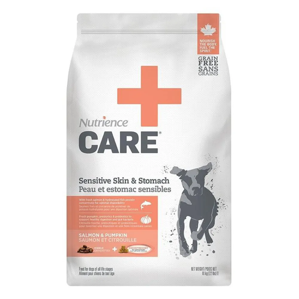 【Nutrience 紐崔斯】CARE＋頂級無穀處方犬糧-皮膚及腸胃配方 10kg/22lbs(狗飼料、狗糧)