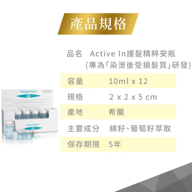 【FARCOM 髮控】Active In護髮精粹安瓶盒裝(10mlx12入)