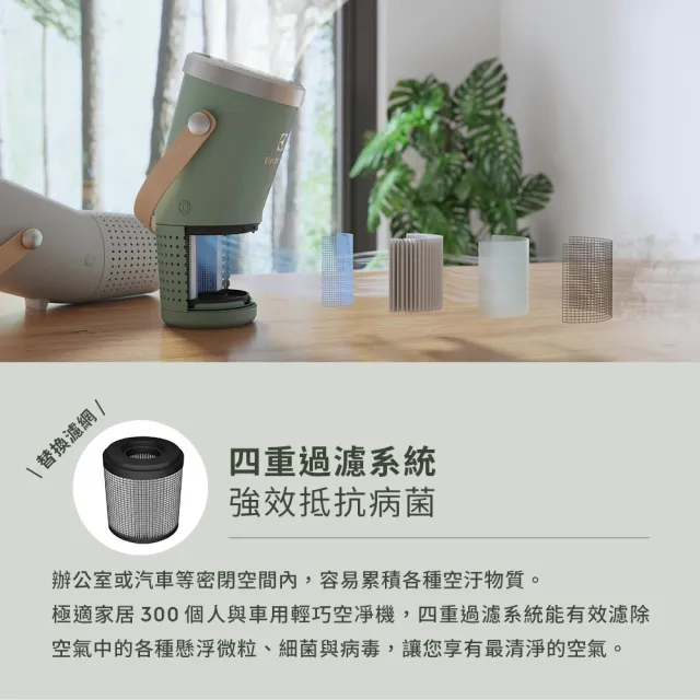 【Electrolux 伊萊克斯】極適家居300系列個人及車用空氣清淨機專用配件組(EFCARU3)