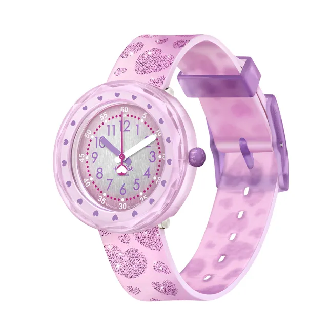 【Flik Flak】兒童手錶 閃耀粉粉心 LOVAXUS 兒童錶 瑞士錶 錶(36.7mm)