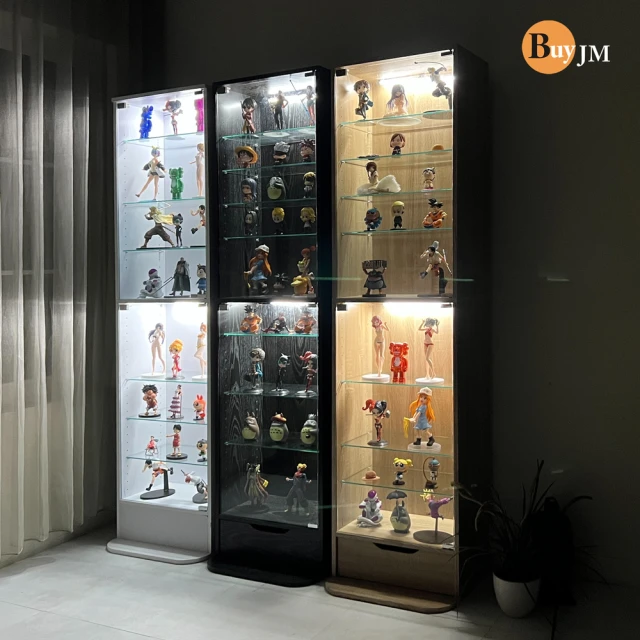 【BuyJM】MIT低甲醛高180公分附LED燈抽屜式十層玻璃展示櫃(公仔櫃/置物櫃/收納櫃/模型櫃)