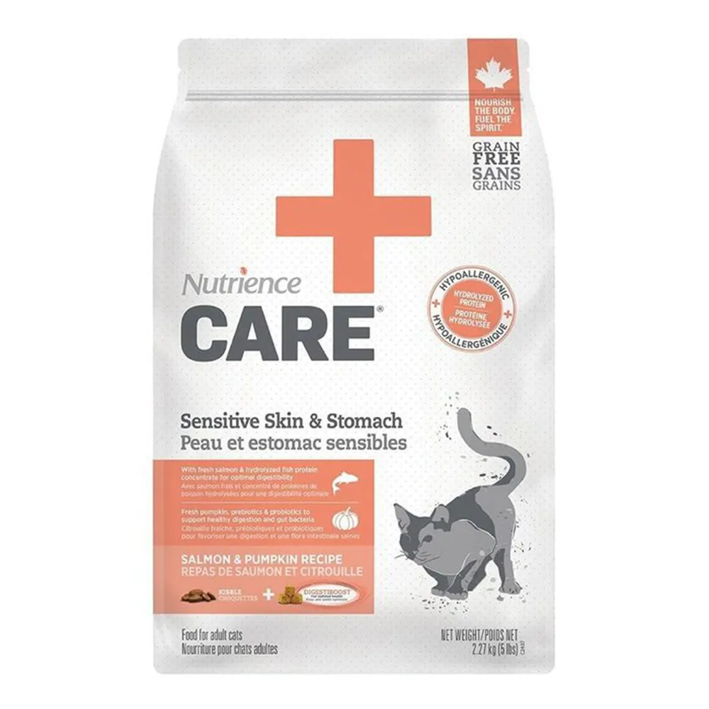 【Nutrience 紐崔斯】CARE＋頂級無穀處方貓糧-皮膚及腸胃配方 5kg/11lbs(貓飼料)