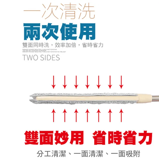 【黑魔法】最新世代乾濕雙槽兩面旋轉刮刮樂平板拖把專用拖把布(乾濕雙槽兩面x4)