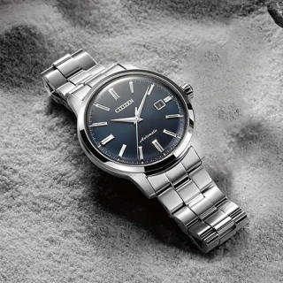 【CITIZEN 星辰】復古簡約機械腕錶-藍 41mm(NK0000-95L)