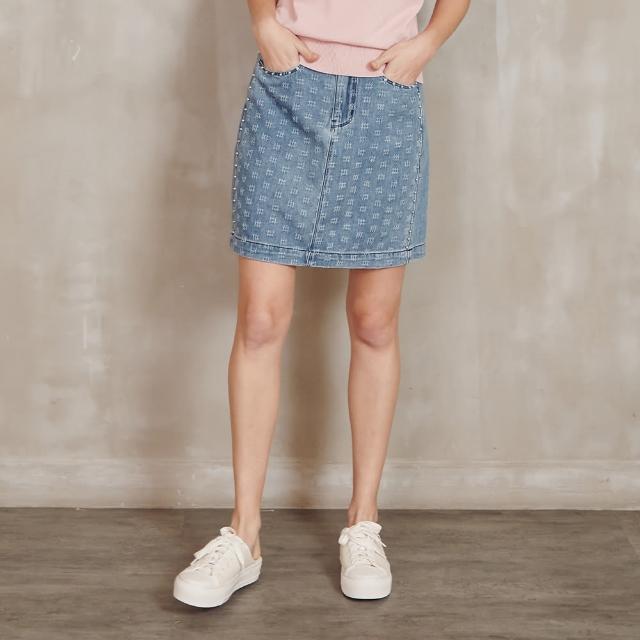 【perng yuh 芃諭名品】《最後出清》 藍調刷紋牛仔短裙