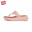 【FitFlop】F-MODE WOVEN-RAFFIA FLATFORM TOE-POST SANDALS編織滾邊厚底夾腳涼鞋-女(玫瑰鹽)