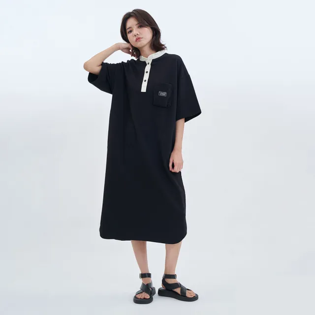 【5th STREET】雙11 女裝 洋裝 長版洋裝 黑色 藍色(570950)