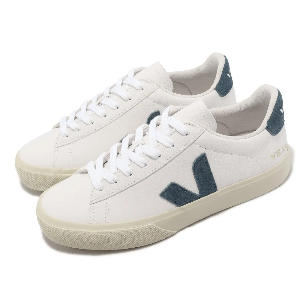 【VEJA】休閒鞋 Campo Chromefree Leather 女鞋 白 藍 皮革 小白鞋 百搭 經典款(CP0503121A)