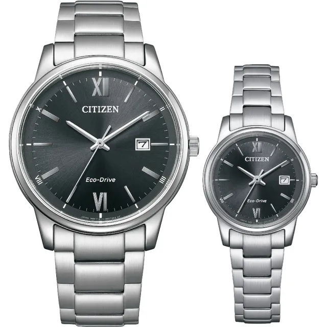 【CITIZEN 星辰】光動能情侶手錶 對錶-銀x黑 618年中慶 推薦(BM6978-77E+EW2318-73E)