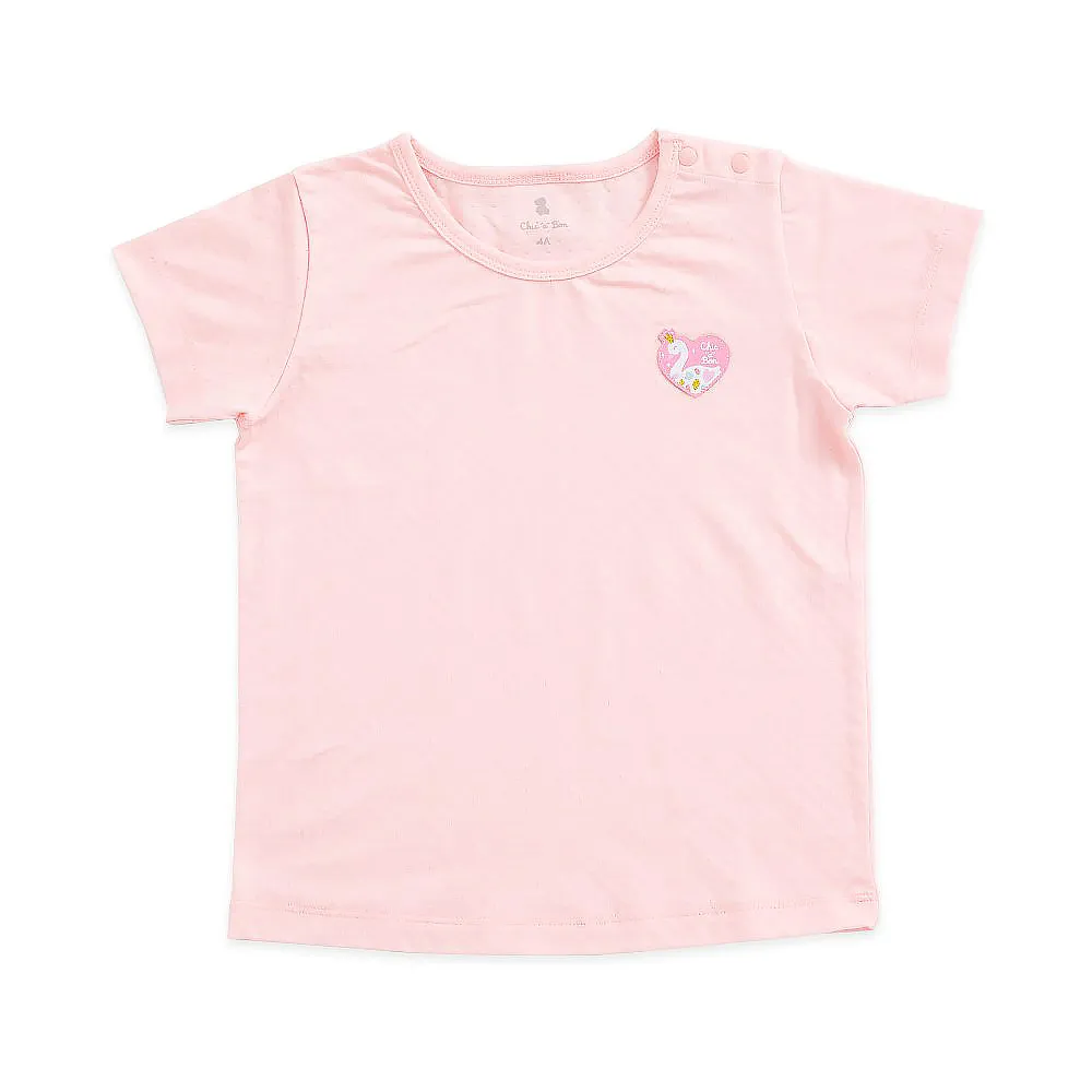 【奇哥官方旗艦】Chic a Bon 天鵝公主圓領衫/T恤-天絲細格提花布(6-10歲)