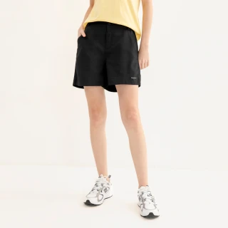 【Hang Ten】女裝-REGULAR FIT提織吸濕排汗短褲(黑)