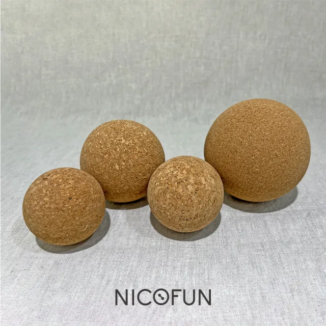【NicoFun 愛定做】yoga 瑜珈球 軟木 按摩球 筋膜球 口袋筋膜球 軟球 遊戲球 握力球 穴位點按壓(直徑5.5cm)