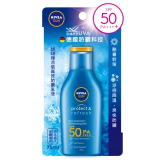 【NIVEA 妮維雅】涼感高效防曬乳液 SPF50 75ML(德國妮維雅/防曬乳)